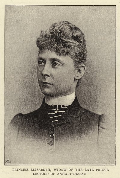 Princess Elizabeth, Widow of the Late Prince Leopold of Anhalt-Dessau by English Photographer