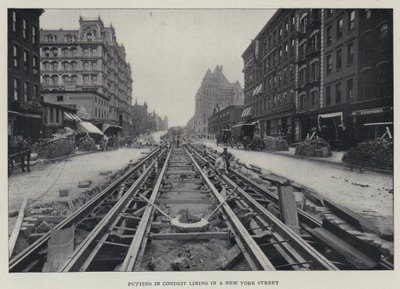 Putting in Conduit Lining in a New York Street by English Photographer