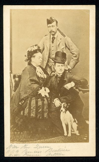 Queen Victoria, Princess Beatrice and Prince Arthur by English Photographer