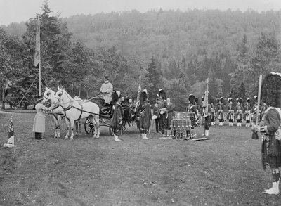 Queen Victoria Presenting Colours to the Cameron Highlanders, 1873 by English Photographer