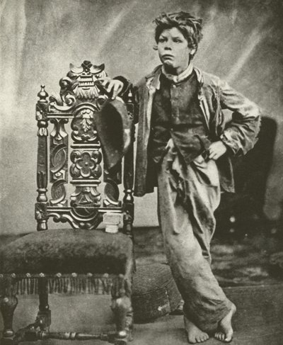 Ragged School Boy in 1860 by English Photographer