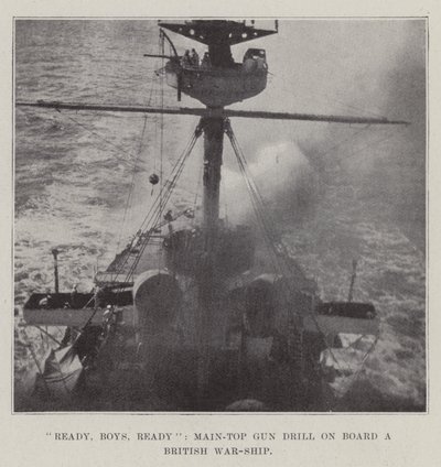 Ready, Boys, Ready, Main-Top Gun Drill on Board a British War-Ship by English Photographer