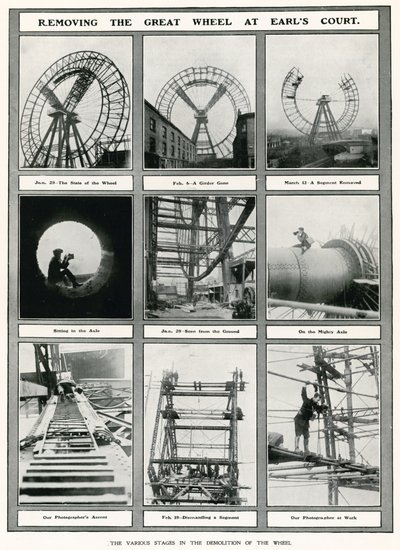 Removing the Great Wheel at Earls Court, London by English Photographer