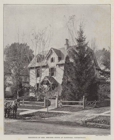 Residence of Mrs Beecher Stowe at Hartford, Connecticut by English Photographer