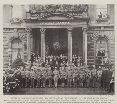 Return of the Bristol Engineers from South Africa, the Contingent at the Royal Hotel, Bristol by English Photographer