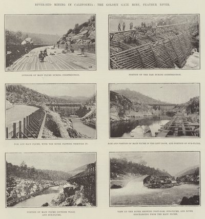 River-Bed Mining in California, the Golden Gate Mine, Feather River by English Photographer