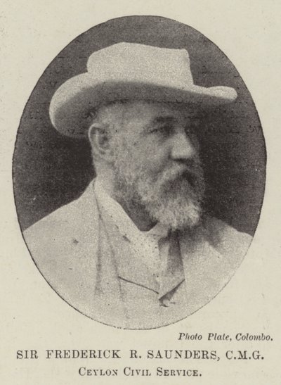 Sir Frederick R Saunders, CMG, Ceylon Civil Service by English Photographer