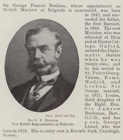 Sir G F Bonham, New British Representative at Belgrade by English Photographer