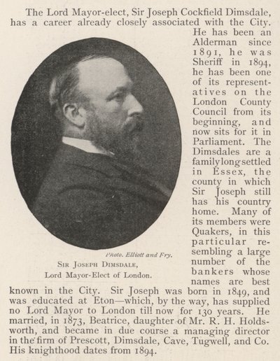 Sir Joseph Dimsdale, Lord Mayor-Elect of London by English Photographer