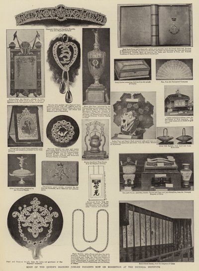 Some of the Queens Diamond Jubilee Presents now on Exhibition at the Imperial Institute by English Photographer