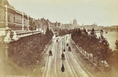 Somerset House, Victoria Embankment, Westminster: looking north from Waterloo Bridge, 1895 by English Photographer