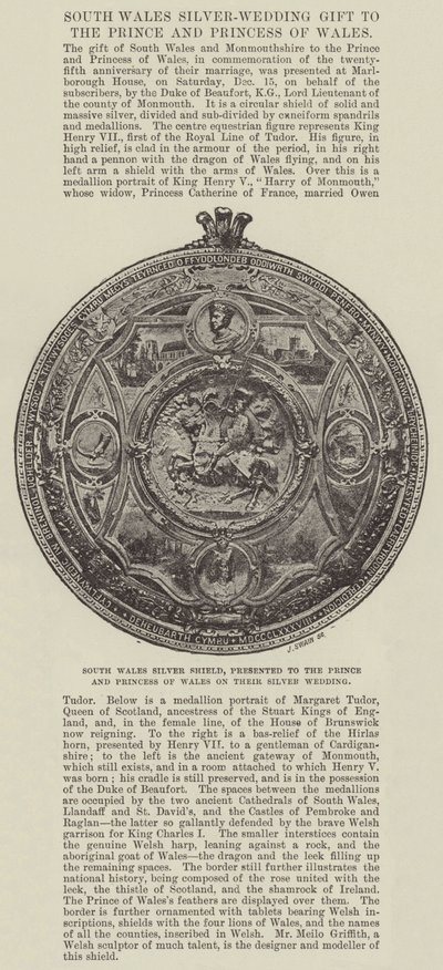 South Wales Silver Shield, presented to the Prince and Princess of Wales on their Silver Wedding by English Photographer
