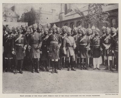 Staff Officers of the Indian Army, Forming Part of the Indian Contingent for the Jubilee Procession by English Photographer