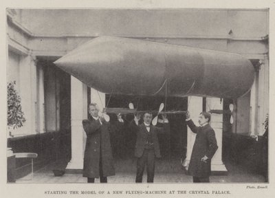 Starting the Model of a New Flying-Machine at the Crystal Palace by English Photographer