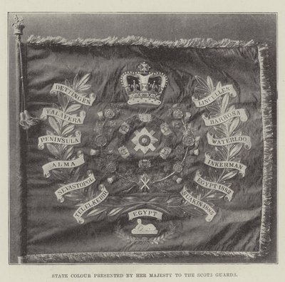 State Colour Presented by Her Majesty to the Scots Guards by English Photographer