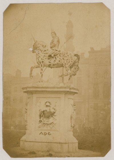 Statue of King George I, Leicester Square, London; Photograph Taken in 1866 by English Photographer