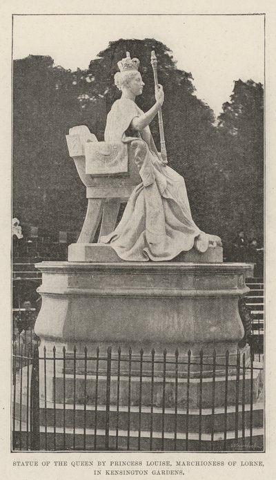 Statue of the Queen by Princess Louise, Marchioness of Lorne, in Kensington Gardens by English Photographer
