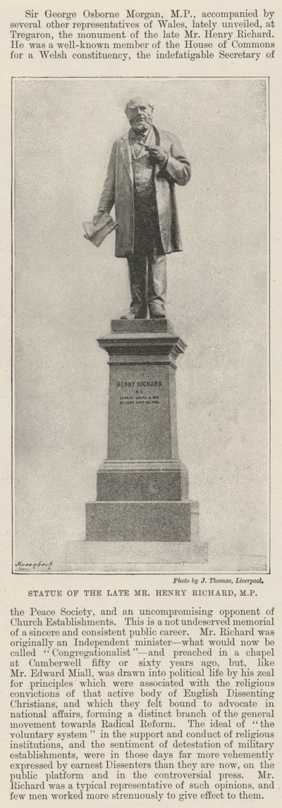 Statue of the late Mr Henry Richard, MP by English Photographer