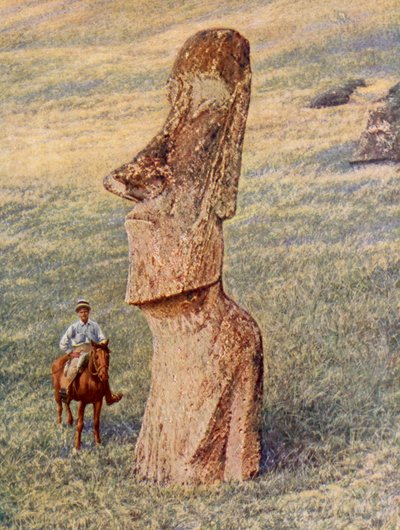 Strange Features of a Still Standing Easter Island Image by English Photographer