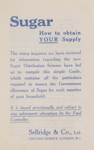 Sugar Distribution Scheme by English Photographer