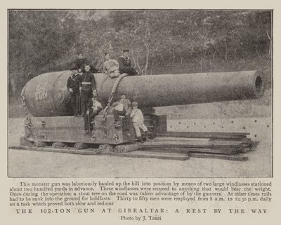 The 102-Ton Gun at Gibraltar, a Rest by the Way by English Photographer
