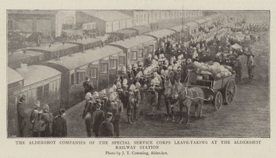 The Aldershot Companies of the Special Service Corps Leave-taking at the Aldershot Railway Station by English Photographer