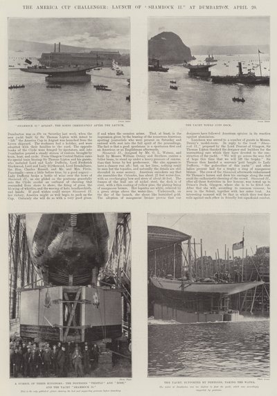 The America Cup Challenger, Launch of Shamrock II at Dumbarton, 20 April by English Photographer