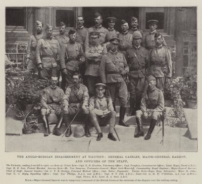 The Anglo-Russian Disagreement at Tientsin, General Gaselee, Major-General Barrow, and Officers of the Staff by English Photographer