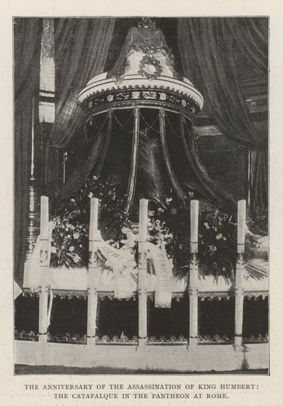 The Anniversary of the Assassination of King Humbert, the Catafalque in the Pantheon at Rome by English Photographer