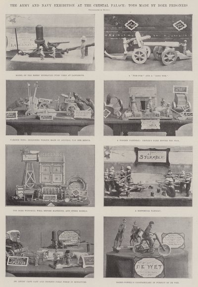The Army and Navy Exhibition at the Crystal Palace, Toys made by Boer Prisoners by English Photographer
