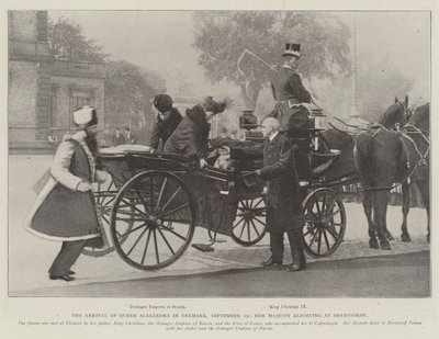 The Arrival of Queen Alexandra in Denmark, 19 September, Her Majesty Alighting at Bernstorff by English Photographer