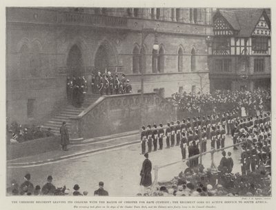 The Cheshire Regiment leaving its Colours with the Mayor of Chester for Safe Custody, the Regiment goes on Active Service to South Africa by English Photographer