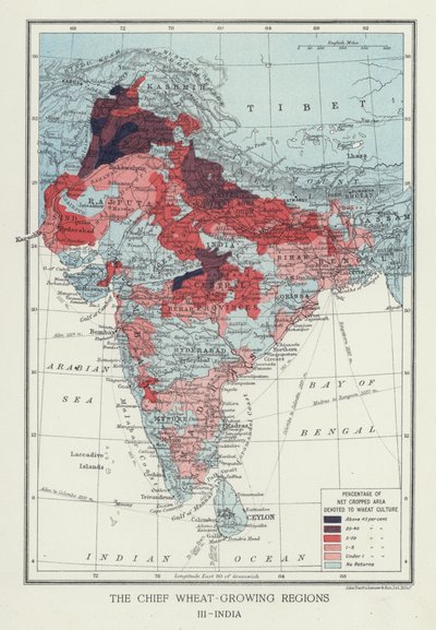 The Chief Wheat-Growing Regions, India by English Photographer