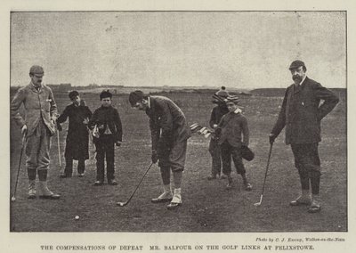 The Compensations of Defeat, Mr Balfour on the Golf Links at Felixstowe by English Photographer
