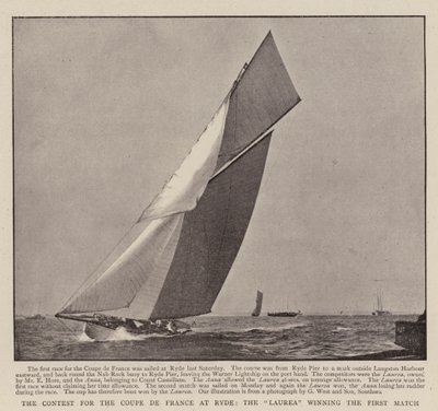 The Contest for the Coupe de France at Ryde, the Laurea winning the First Match by English Photographer