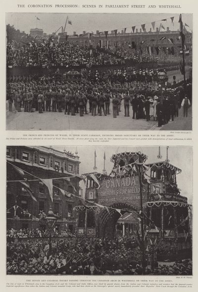 The Coronation Procession, Scenes in Parliament Street and Whitehall by English Photographer