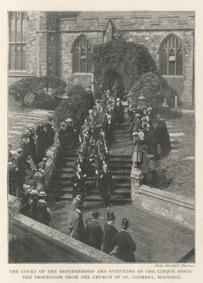The Court of the Brotherhood and Guestling of the Cinque Ports, the Procession from the Church of St Clement, Hastings by English Photographer