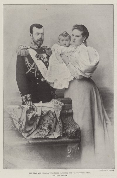 The Czar and Czarina, with their Daughter, the Grand Duchess Olga by English Photographer