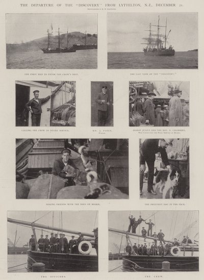 The Departure of the Discovery from Lyttelton, New Zealand, 21 December by English Photographer