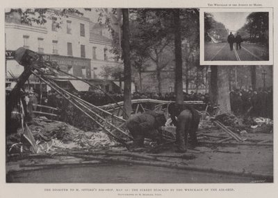 The Disaster to M Severos Air-Ship, 12 May, the Street blocked by the Wreckage of the Air-Ship by English Photographer