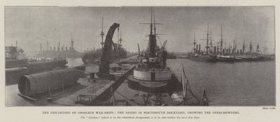 The Discarding of Obsolete Warships, the Basins in Portsmouth Dockyard, Showing the Overcrowding by English Photographer