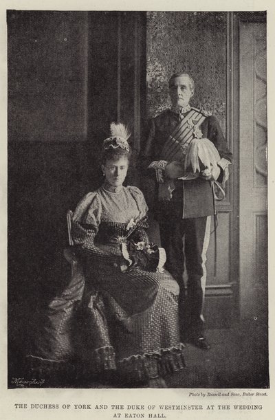 The Duchess of York and the Duke of Westminster at the Wedding at Eaton Hall by English Photographer