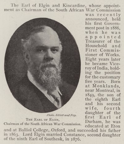 The Earl of Elgin, Chairman of the South African War Commission by English Photographer