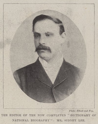 The Editor of the Now Completed Dictionary of National Biography, Mr Sidney Lee by English Photographer
