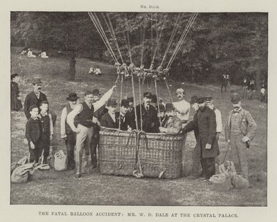 The Fatal Balloon Accident, Mr W D Dale at the Crystal Palace by English Photographer