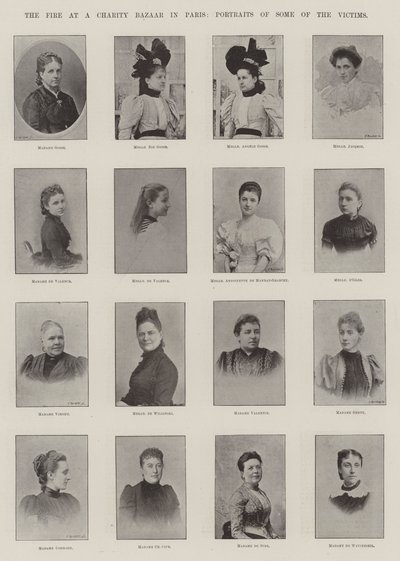 The Fire at a Charity Bazaar in Paris, Portraits of Some of the Victims by English Photographer