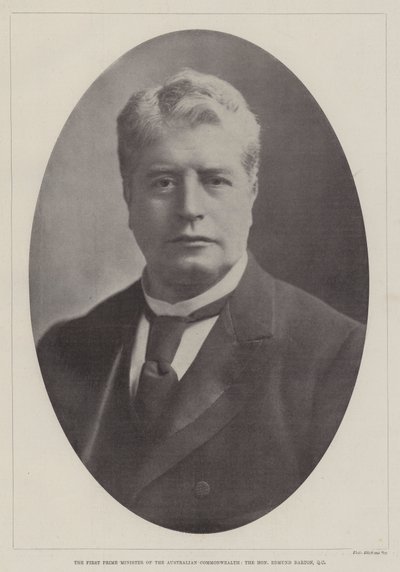 The First Prime Minister of the Australian Commonwealth, the Honourable Edmund Barton, QC by English Photographer