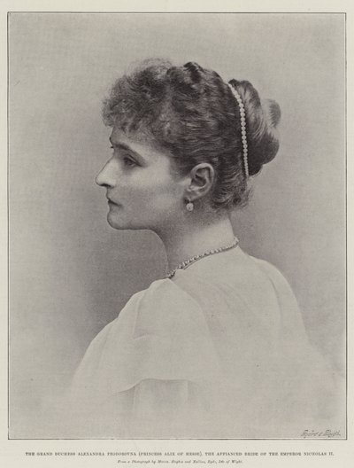 The Grand Duchess Alexandra Feodorovna (Princess Alix of Hesse), the Affianced Bride of the Emperor Nicholas II by English Photographer