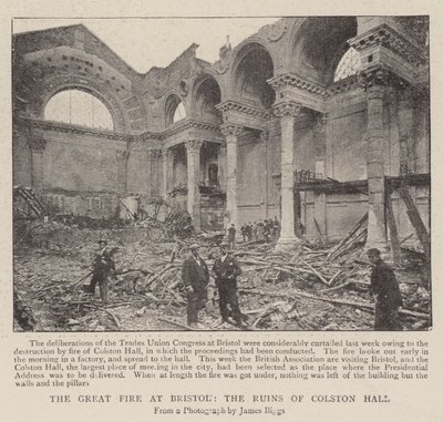 The Great Fire at Bristol, the Ruins of Colston Hall by English Photographer