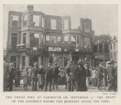 The Great Fire at Yarmouth on 5 September, the Front of the Assembly Rooms the Morning After the Fire by English Photographer
